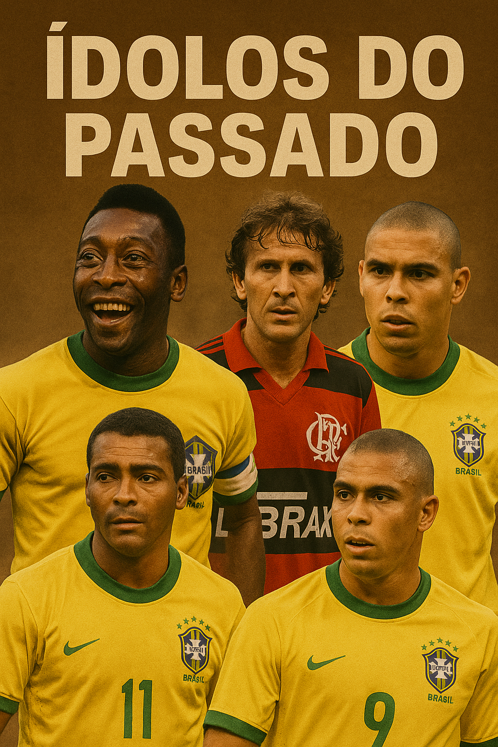 Ídolos do passado: Pelé, Zico, Romário e Ronaldo